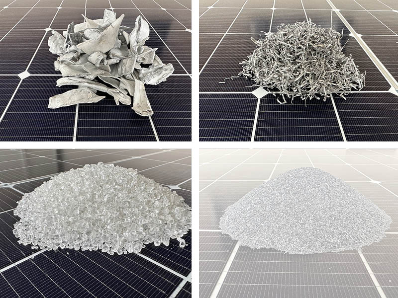 Enhanced Paket: Rückgewinnung von Rahmen, Kabel, Glas und Leiterbahnen. Enhanced Paket: Rückgewinnung von Rahmen, Kabel, Glas und Leiterbahnen.